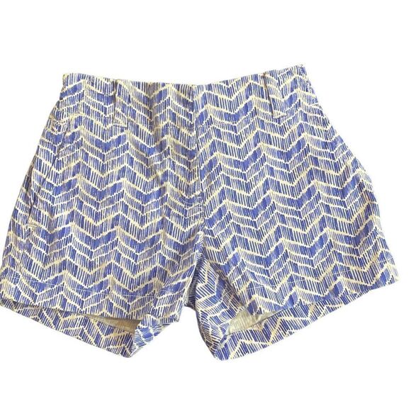 Vineyard Vines size 00 shorts blue white elastic waist geometric shape - Picture 1 of 7